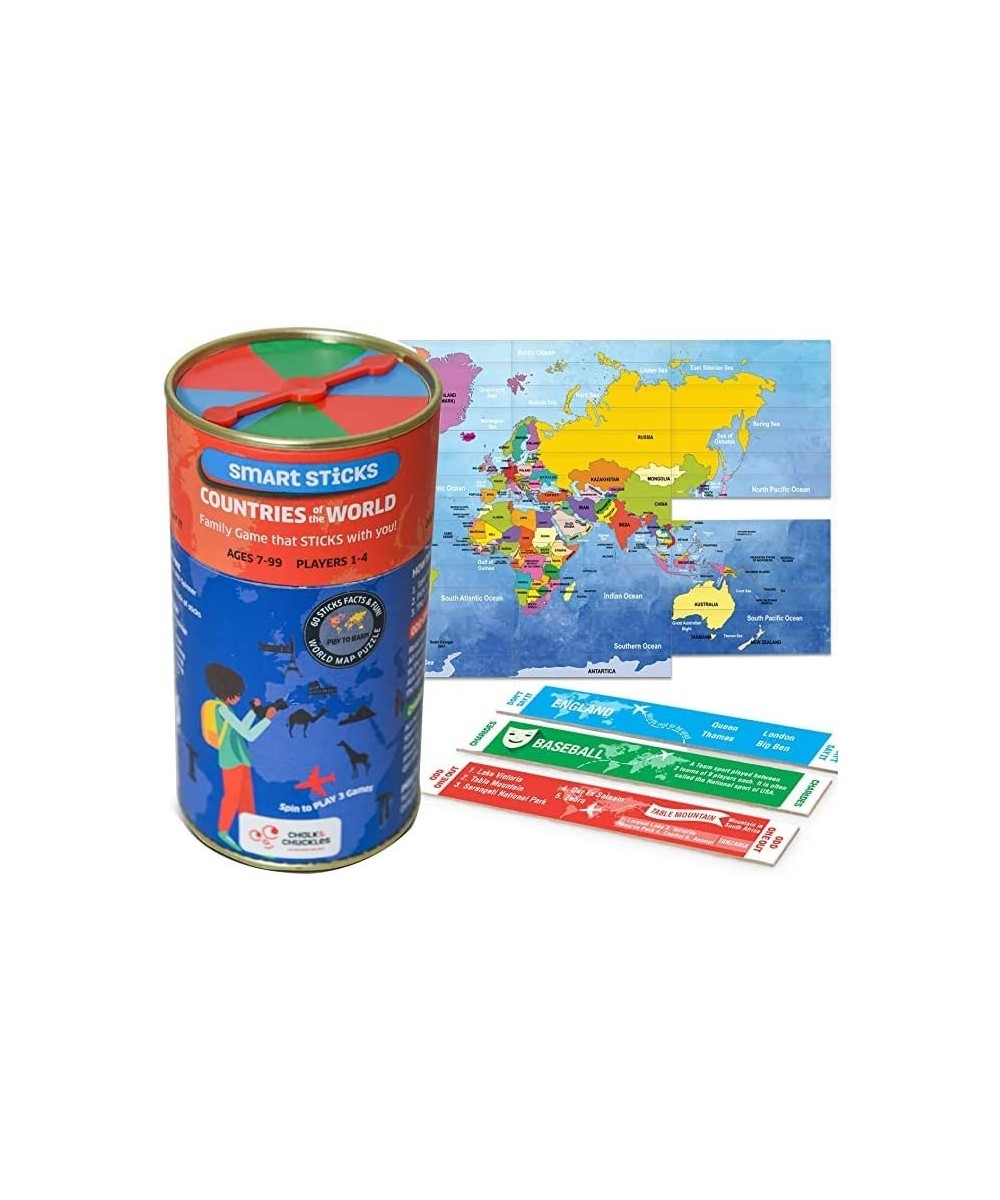 Geography Board Game - Countries of The World - Smart Sticks Game - Trivia Card Game for Family Activities - Great Gift for K...