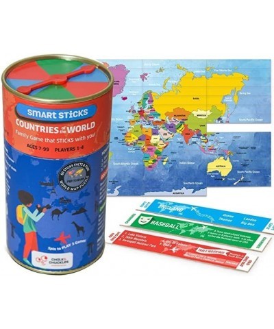 Geography Board Game - Countries of The World - Smart Sticks Game - Trivia Card Game for Family Activities - Great Gift for K...