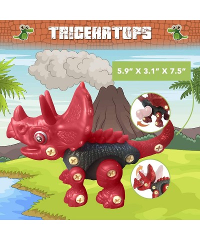 Take Apart Dinosaur Toys - Building Set of Tyrannosaurus Triceratops Velociraptor Pieces for Construction - 3 Toy Screwdriver...