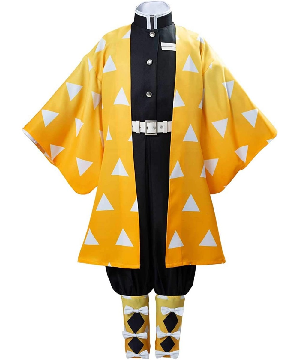 Kids Agatsuma Zenitsu Cape Cloak Outfits Cosplay Costume Halloween Kimono Robe Coat Anime Suits Uniform $65.12 Kids' Costumes