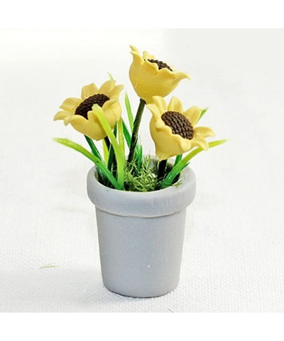 Miniature Sunflower 1/12 Scale Miniature Dollhouse Accessories Decor Resin Doll House Mini Sunflower Imagination Cultivation ...