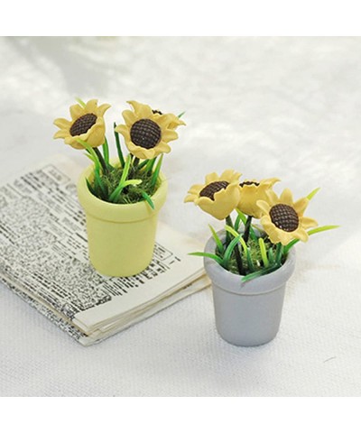 Miniature Sunflower 1/12 Scale Miniature Dollhouse Accessories Decor Resin Doll House Mini Sunflower Imagination Cultivation ...