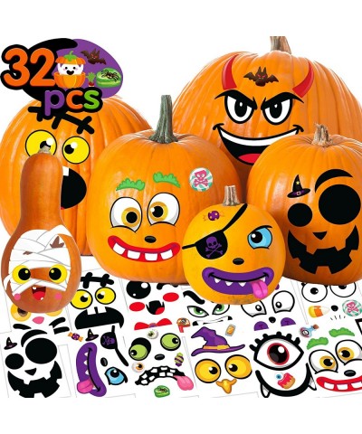 Pumpkin Face Stickers Pumpkin Decorating Stickers 32 Sheets Face Stickers for Pumpkin Decorating Jack O Lantern Stickers for ...