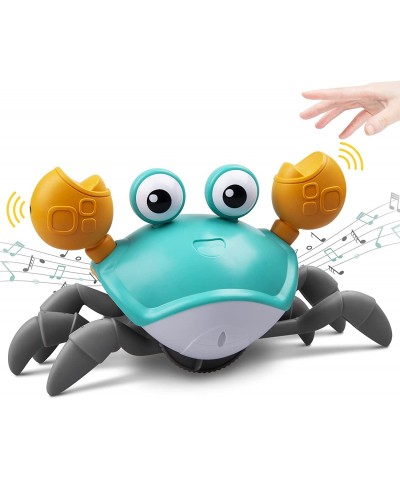 Green Crawling Crab Baby Toy with Music and LED Light Up for Kids Toddler Interactive Learning Development Toy with Automatic...