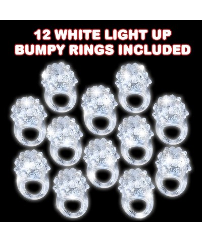 Light Up Bumpy Rings for Kids Set of 12 Flashing Accessories for Boys and Girls Light-Up Party Favors for Children Goodie Bag...