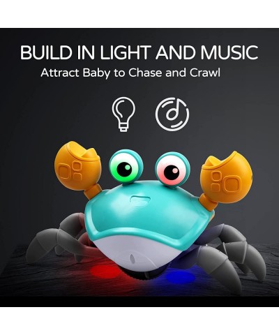 Green Crawling Crab Baby Toy with Music and LED Light Up for Kids Toddler Interactive Learning Development Toy with Automatic...