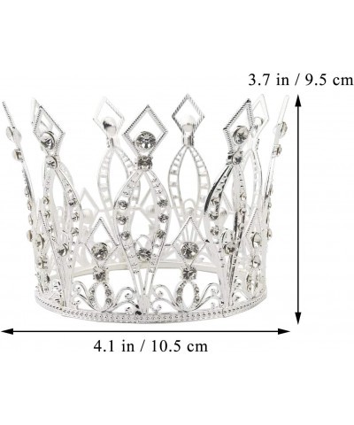 Crown Cake Topper Rhinestone Crystal Handmade Tiara Cake Decoration for Baby Shower Birthday Wedding Party Favors (Silver) $2...