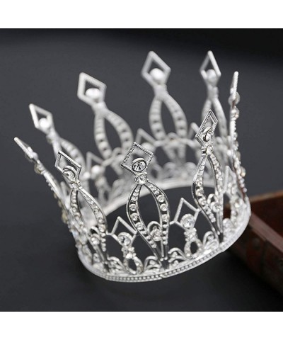 Crown Cake Topper Rhinestone Crystal Handmade Tiara Cake Decoration for Baby Shower Birthday Wedding Party Favors (Silver) $2...