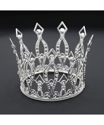 Crown Cake Topper Rhinestone Crystal Handmade Tiara Cake Decoration for Baby Shower Birthday Wedding Party Favors (Silver) $2...