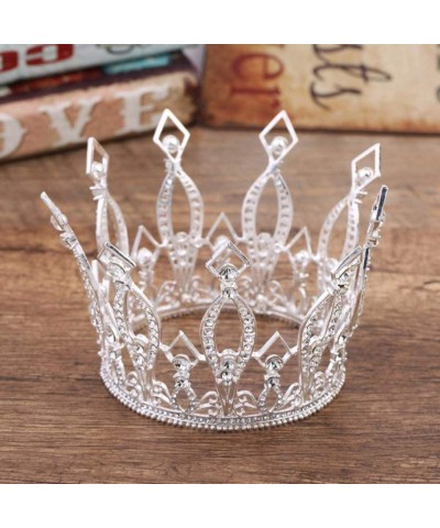 Crown Cake Topper Rhinestone Crystal Handmade Tiara Cake Decoration for Baby Shower Birthday Wedding Party Favors (Silver) $2...