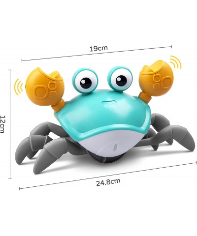 Green Crawling Crab Baby Toy with Music and LED Light Up for Kids Toddler Interactive Learning Development Toy with Automatic...