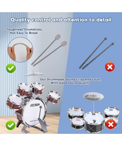 Kids Drum Set Toddler Jazz Drum Kit 10 PCS Toys 5 Drums with Stool Pedal Percussion Musical Instruments Drum Toy Early Educat...