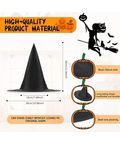 2 Pieces Halloween Black Witch Hat Adult Wizard Cap Fancy Dress Accessory 24 Pieces Halloween 3D Scary Bat Wall Decals Sticke...