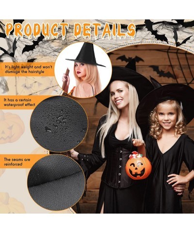 2 Pieces Halloween Black Witch Hat Adult Wizard Cap Fancy Dress Accessory 24 Pieces Halloween 3D Scary Bat Wall Decals Sticke...