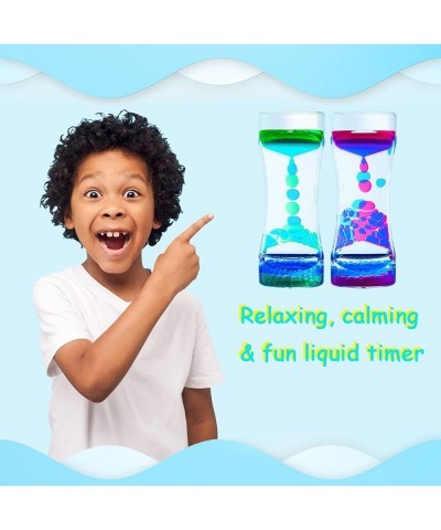 Liquid Motion Bubbler 2 Pack Ideal Sensory Toy for Kids and Adults Calming Relaxing Colorful Liquid Hourglass Fidget Toys wit...