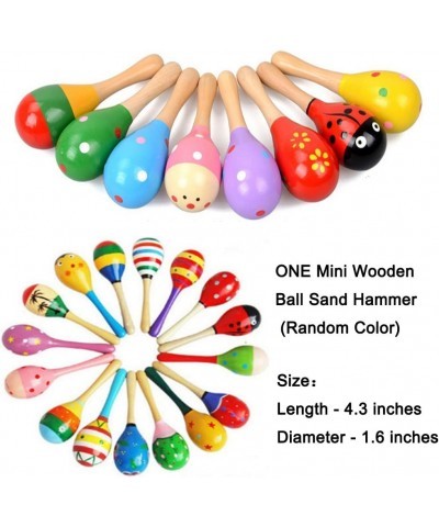 Set of 6 - 5PCS Adorable Wooden Egg Maracas Musical Colorful Percussion Easter Egg Shakers(Assorted Color) & 1 PCS Mini Woode...