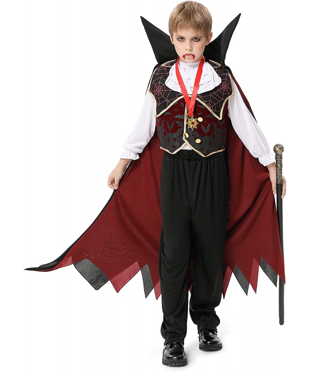 Halloween Gothic Vampire Costume Deluxe Set for Boys Kids Dracula Costume for Halloween Dress Up Party $33.60 Kids' Costumes