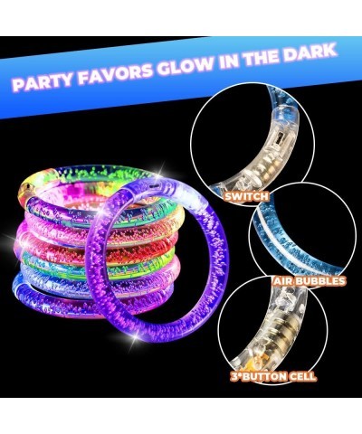 100 Pieces LED Glow Bracelets Set Neon Glow In The Dark Party Supplies Light Up Party Favors Gifts for Kids Adults Glow Acces...