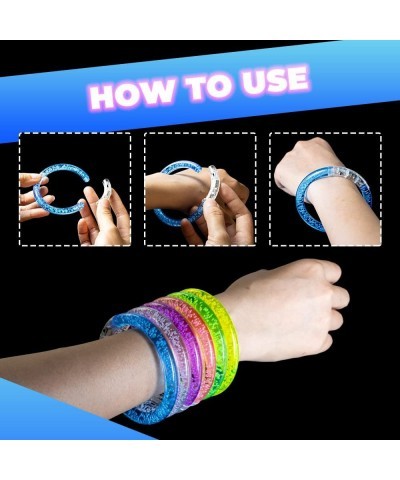 100 Pieces LED Glow Bracelets Set Neon Glow In The Dark Party Supplies Light Up Party Favors Gifts for Kids Adults Glow Acces...