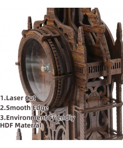 3D Wooden Puzzle Clock Model Kits Wood Puzzle Clock for Adults - Tower Clock 47pcs Jigsaw Laser Cut Puzzle $50.57 3-D Puzzles