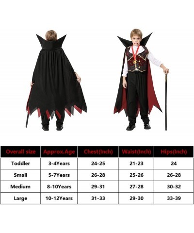 Halloween Gothic Vampire Costume Deluxe Set for Boys Kids Dracula Costume for Halloween Dress Up Party $33.60 Kids' Costumes