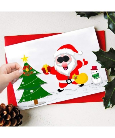 Make Your Own Christmas Stickers for Kids 35 Pack Make a Face Stickers with Santa Reindeer Snowman Bear Christmas Tree Candy ...