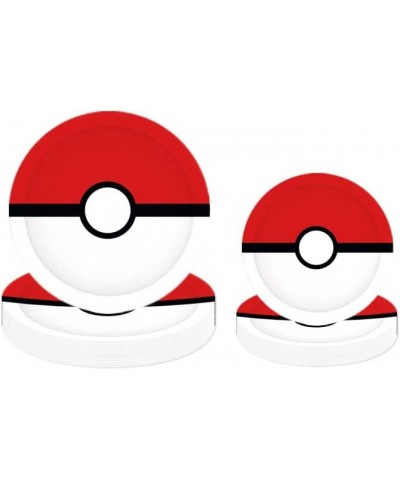 Pokeball Birthday Party Supplies - 32Pcs Pokeball Plates for Video Game Party Plates Supplies $24.67 Kids' Party Tableware