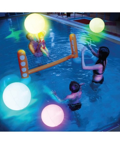 Pool Toys - 4 Pack Light Up Beach Balls for Kids w/ 8 Light Modes Pool Beach Games Balls for Outdoor or Indoor Activities Glo...