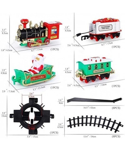 Christmas Electric Toy Train Set Train Toy Set Track Elevated with Locomotive Santa Claus Snowman Xmas Tree Easy Assemble Ele...