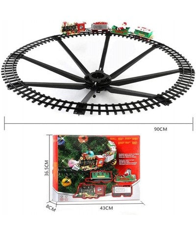 Christmas Electric Toy Train Set Train Toy Set Track Elevated with Locomotive Santa Claus Snowman Xmas Tree Easy Assemble Ele...