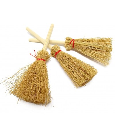 20PCS Miniature Artificial Mini Straw Brooms with Red Ropes Halloween Straw Craft Decoration Witches Accessory for Costume Co...