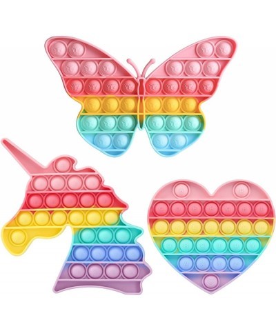 Pop Butterfly Girls Toys - 3 Pack Easter Basket Stuffers Fidget Gifts for Kids Unicorn Push Bubbles Popping Pink Rainbow Sens...