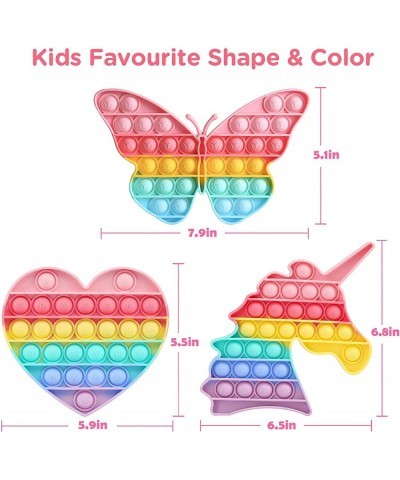 Pop Butterfly Girls Toys - 3 Pack Easter Basket Stuffers Fidget Gifts for Kids Unicorn Push Bubbles Popping Pink Rainbow Sens...