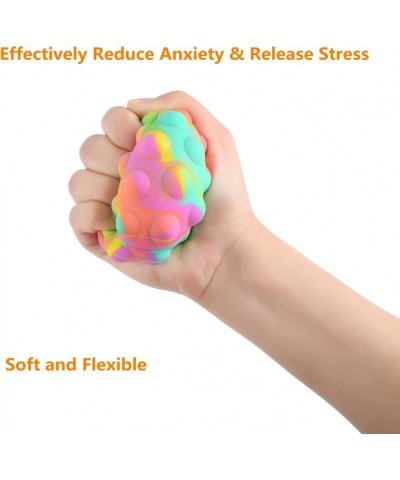 4 PCS Push Bubble Pop Stress Balls Fidget Toy 3D Silicone Pop Fidget Ball Pop Ball Sensory Toy Pop Fidget Toy for Hand Exerci...