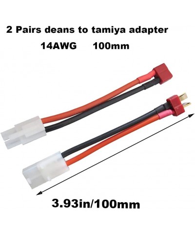 2 Pairs Tamiya to Deans Adapter 14AWG Deans to Tamiya Style Connector T Style Plug Cable Adapter for RC Speed Controller ESC ...