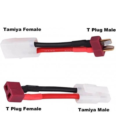 2 Pairs Tamiya to Deans Adapter 14AWG Deans to Tamiya Style Connector T Style Plug Cable Adapter for RC Speed Controller ESC ...