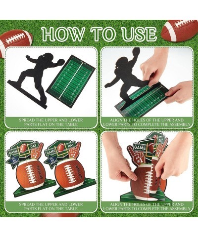 52 Pcs 3D Football Table Centerpiece Football Party Decorations Football Player Silhouette Centerpieces Football Field Tablec...