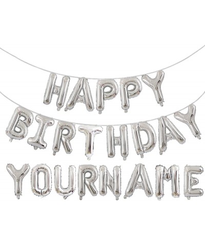 Happy Birthday Balloon Personalized Name Happy Birthday Balloon Banner Letters Balloons 2 Sets A-Z 16 Inch Reusable Foil Myla...