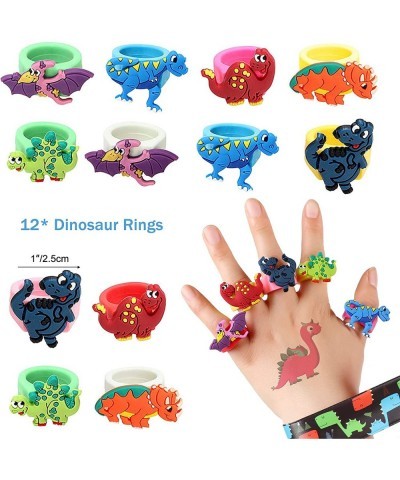 60 PCs Dinosaur Party Favors for Kids Slap Bracelets Temporary Tattoos Keychain Ring Bracelet Dinosaur Birthday Party Supplie...