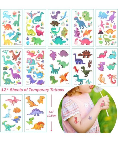 60 PCs Dinosaur Party Favors for Kids Slap Bracelets Temporary Tattoos Keychain Ring Bracelet Dinosaur Birthday Party Supplie...