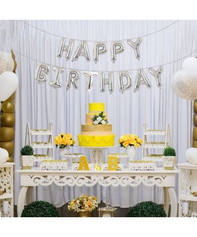 Happy Birthday Balloon Personalized Name Happy Birthday Balloon Banner Letters Balloons 2 Sets A-Z 16 Inch Reusable Foil Myla...