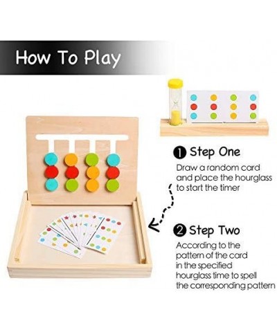 Montessori Learning Toys Slide Puzzle Color Shape Sorting Matching Brain Teasers Logic Game Preschool Educational Wooden Toys...