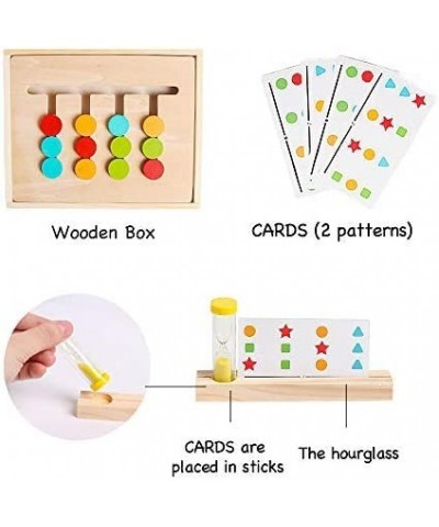 Montessori Learning Toys Slide Puzzle Color Shape Sorting Matching Brain Teasers Logic Game Preschool Educational Wooden Toys...