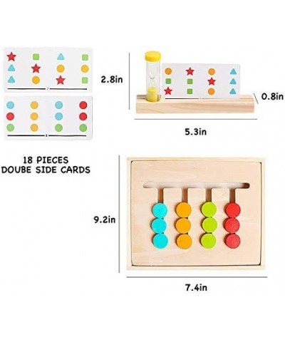 Montessori Learning Toys Slide Puzzle Color Shape Sorting Matching Brain Teasers Logic Game Preschool Educational Wooden Toys...