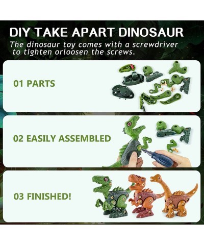 Kids Toys STEM Dinosaur Toys Take Apart Dinosaur with Wheels Sound Lights Building Construction Toys with Electric Drill for ...