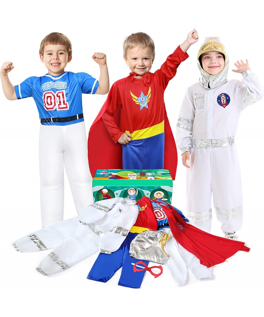 Boys Dress up Trunk Costumes Set Kids Dress up Clothes Set Boys Role Play Costume Superman Astronaut Footballer Costume for C...