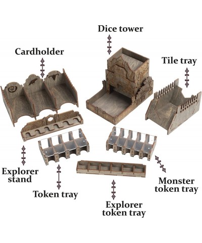 Wooden Betrayal Organizer with Engraved Design - Betrayal at House on The Hill Storage Organizer Box with Amazing Dice Tower ...