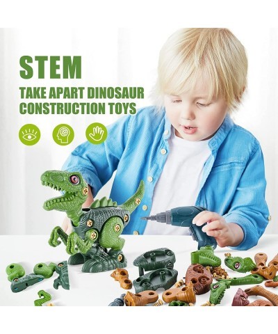 Kids Toys STEM Dinosaur Toys Take Apart Dinosaur with Wheels Sound Lights Building Construction Toys with Electric Drill for ...