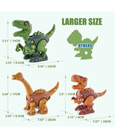 Kids Toys STEM Dinosaur Toys Take Apart Dinosaur with Wheels Sound Lights Building Construction Toys with Electric Drill for ...