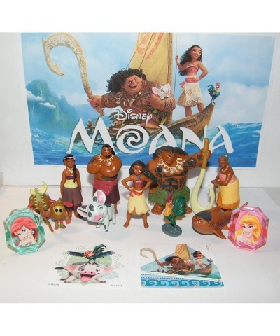 Moana Movie Deluxe Figure Set with 10 Fun Figures 2 PrincessRings and Stickers Featuring Demigod Maui Moana Pirates Rooster a...